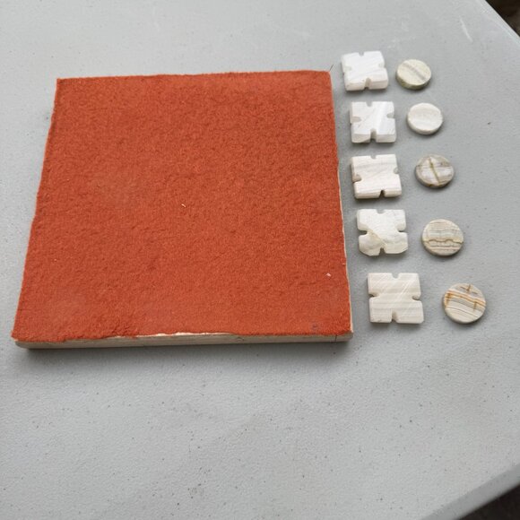 Mini Marble Xs and Os Set, Marble Board, Vintage 70s, Marble Stone, XOX, Games, - Picture 4 of 6